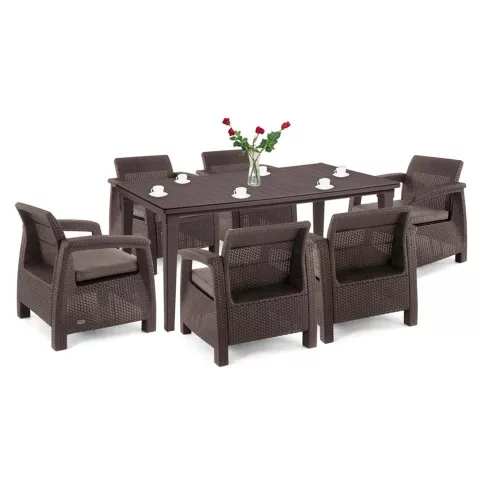 Korfu Big duo Gartenmöbelset mit Futura Tisch