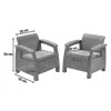 Duo-Gartenmöbel-Set Korfu mit Futura-Tisch