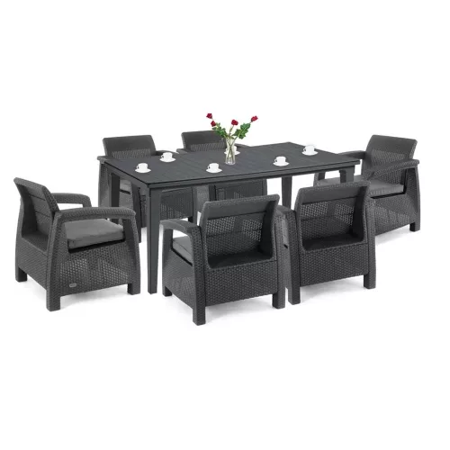 Korfu Big duo Gartenmöbelset mit Futura Tisch