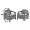 Duo-Gartenmöbelset Korfu Fiesta II mit Futura-Tisch