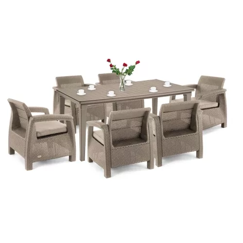 Korfu Big duo Gartenmöbelset mit Futura Tisch