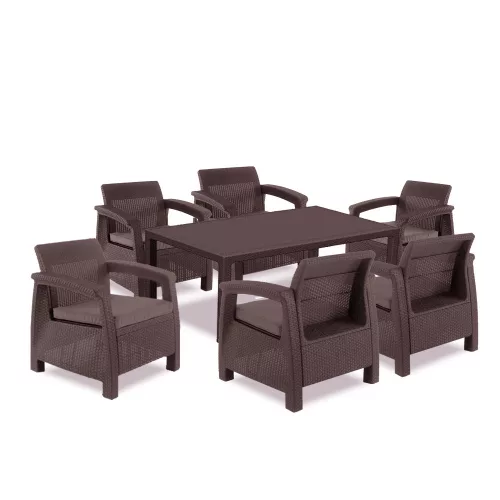 Korfu Big duo Gartenmöbelset mit Melodietisch