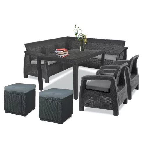 Korfu Relax duo Würfel-Gartenmöbel-Set
