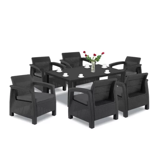 Korfu Big duo Gartenmöbelset mit Melodietisch