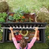 Eden garden Kunststoff Gartenbank/Aufbewahrung 265L graphit hellgrau