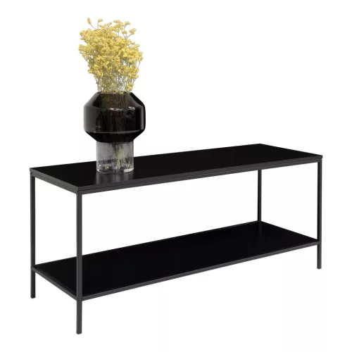Vita TV-Ständer, 2 Ablagen, schwarz, 100x36x45 cm