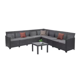 Claire XVI 9-Sitzer-Ecksitzgruppe mit Orlando-Tisch