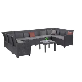 Claire XI 10-Sitzer-Ecksitzgruppe mit Orlando-Tisch