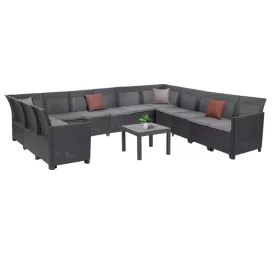 Claire XVI 12-Sitzer-Ecksitzgruppe mit Orlando-Tisch