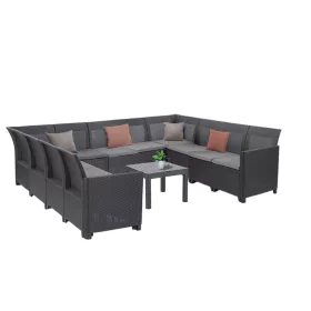 Claire XIII 11-Sitzer-Ecksitzgruppe mit Orlando-Tisch