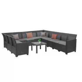 Claire XIV 11-Sitzer-Ecksitzgruppe mit Orlando-Tisch