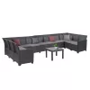 Claire XI 11-Sitzer-Ecksitzgruppe mit Orlando-Tisch