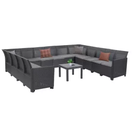 Claire XVI 13-Sitzer-Ecksitzgruppe mit Orlando-Tisch