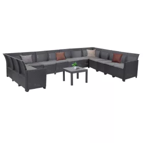Claire XVIII 13-Sitzer-Ecksitzgruppe mit Orlando-Tisch