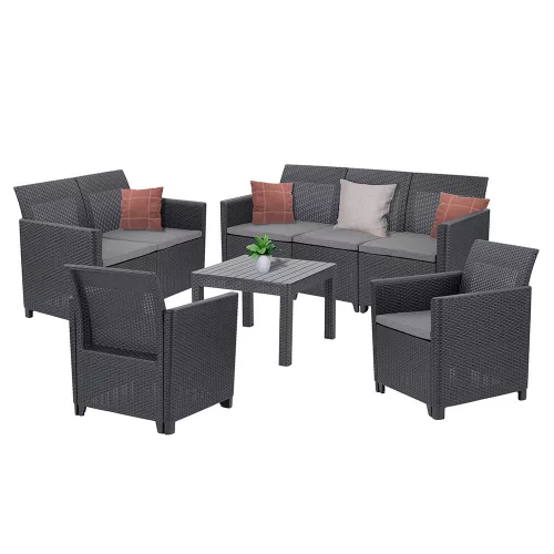 Claire VI 7-Sitzer-Gartenmöbelset mit Orlando-Tisch