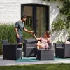 Claire 4-Personen-Gartenmöbelset mit Kissentisch