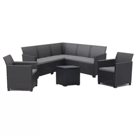 Gartenmöbelset Claire IV mit 7 Sitzplätzen und Tisch Vigo