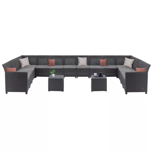 Gartenmöbelset Claire IV mit 14 Sitzplätzen und Tisch Vigo