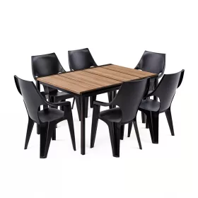 Parker 6+1 Gartenmöbel-Set Esche-Graphit