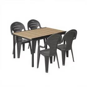 Lagos 4+1 Gartenmöbel-Set Esche-Graphit