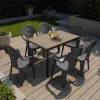 Lagos 6+1 Gartenmöbel-Set Esche-Graphit