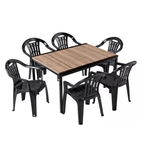 Rowen 6+1 Gartenmöbel-Set Esche-Graphit