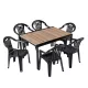 Rowen 6+1 Gartenmöbel-Set Esche-Graphit