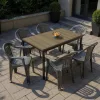 Rowen 6+1 Gartenmöbel-Set Esche-Graphit