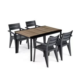 Amari 4+1 Gartenmöbel-Set Esche-Graphit