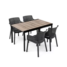 Romen 4+1 Gartenmöbel-Set Esche-Graphit