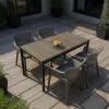 Romen 4+1 Gartenmöbel-Set Esche-Graphit
