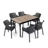 Romen 6+1 Gartenmöbel-Set Esche-Graphit