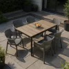 Romen 6+1 Gartenmöbel-Set Esche-Graphit