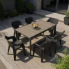 Ravello 6+1 Gartenmöbel-Set Esche-schwarz