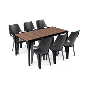 Parker Large 6+1 Gartenmöbel-Set Walnuss graphit