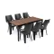 Parker Large 6+1 Gartenmöbel-Set Walnuss graphit