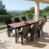 Parker Large 6+1 Gartenmöbel-Set Walnuss graphit