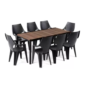 Parker Large 8+1 Gartenmöbelset Walnuss graphit