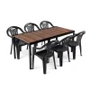 Rowen Large 6+1 Gartenmöbel-Set Walnuss graphit