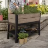 Erhöhter Kunststoff-Garteneimer Deco mit Bodenplatte 110l