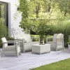 Scandi Box linea duo Gartenmöbelset mit Ablagetisch aus Jute