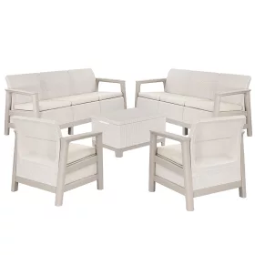   Scandi Love max linea duo Gartenmöbelset mit Ablagetisch aus Jute