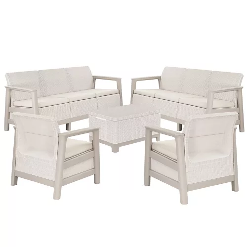 Scandi Love max linea duo Gartenmöbelset mit Ablagetisch aus Jute