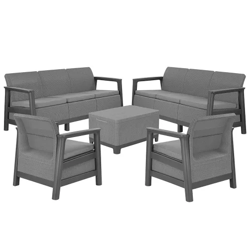 Scandi Love max linea duo Gartenmöbelset mit Ablagetisch aus Jute