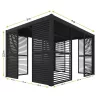 LUXE Seitenwand mit Lamellen (R) 123x218cm bis zu 4 m anthrazit