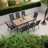 IZZY 8-Sitzer Gartenmöbel-Set braun Tischplatte