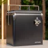 Tourist Retro-Metallkühlbox 13 L schwarz