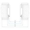 Dekorativer Koffer CPL weiß 75/210 9,5-11,5 links Chromband
