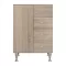 Bianca Plus 60 niedriger Kleiderschrank mit 1 Tür, 4 Schubladen, Eiche sonoma, links