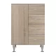 Bianca Plus 60 niedriger Kleiderschrank mit 1 Tür, 4 Schubladen, Eiche sonoma, links